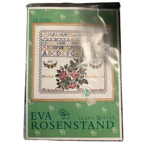 Vintage Eva Rosenstand Clara Weaver Cross Stitch Kit Floral Sampler Embroidery A